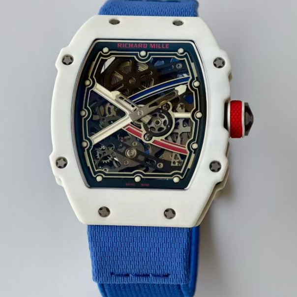 AV出品 理查德RM 67-02 白色碳纖維機械男表 酒桶方形潮流頂級豪表