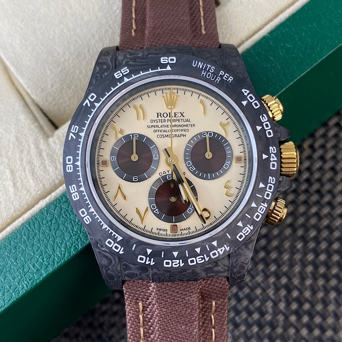 最新款勞力士迪通拿碳纖維錶 ROLEX碳纖維4130機芯咖色自動機械男表
